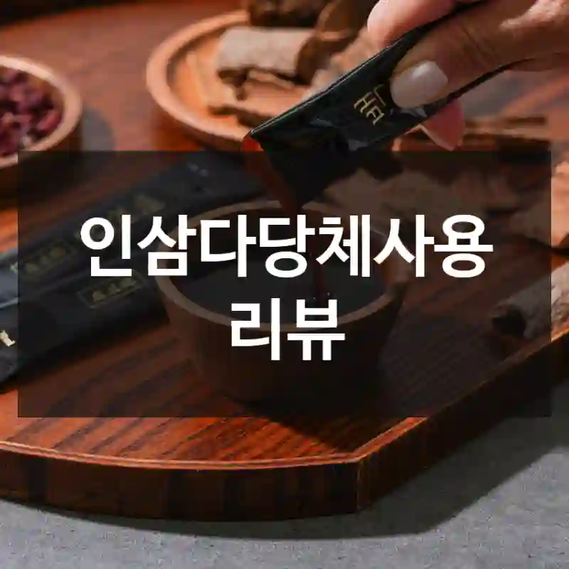 인삼다당체사용 리뷰