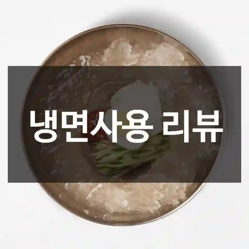 냉면사용 리뷰