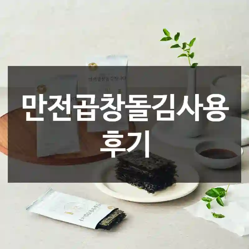 만전곱창돌김사용 후기