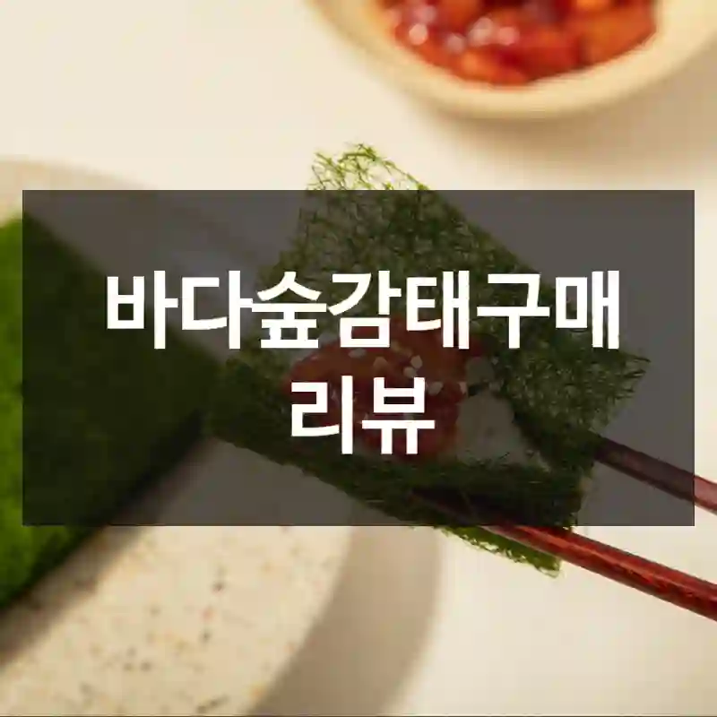 바다숲감태구매 리뷰