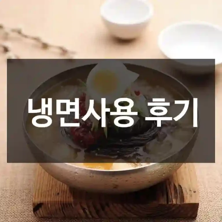 냉면사용 후기