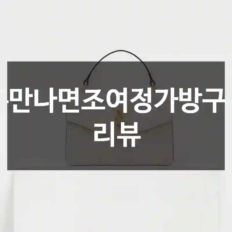 틈만나면조여정가방구입 리뷰